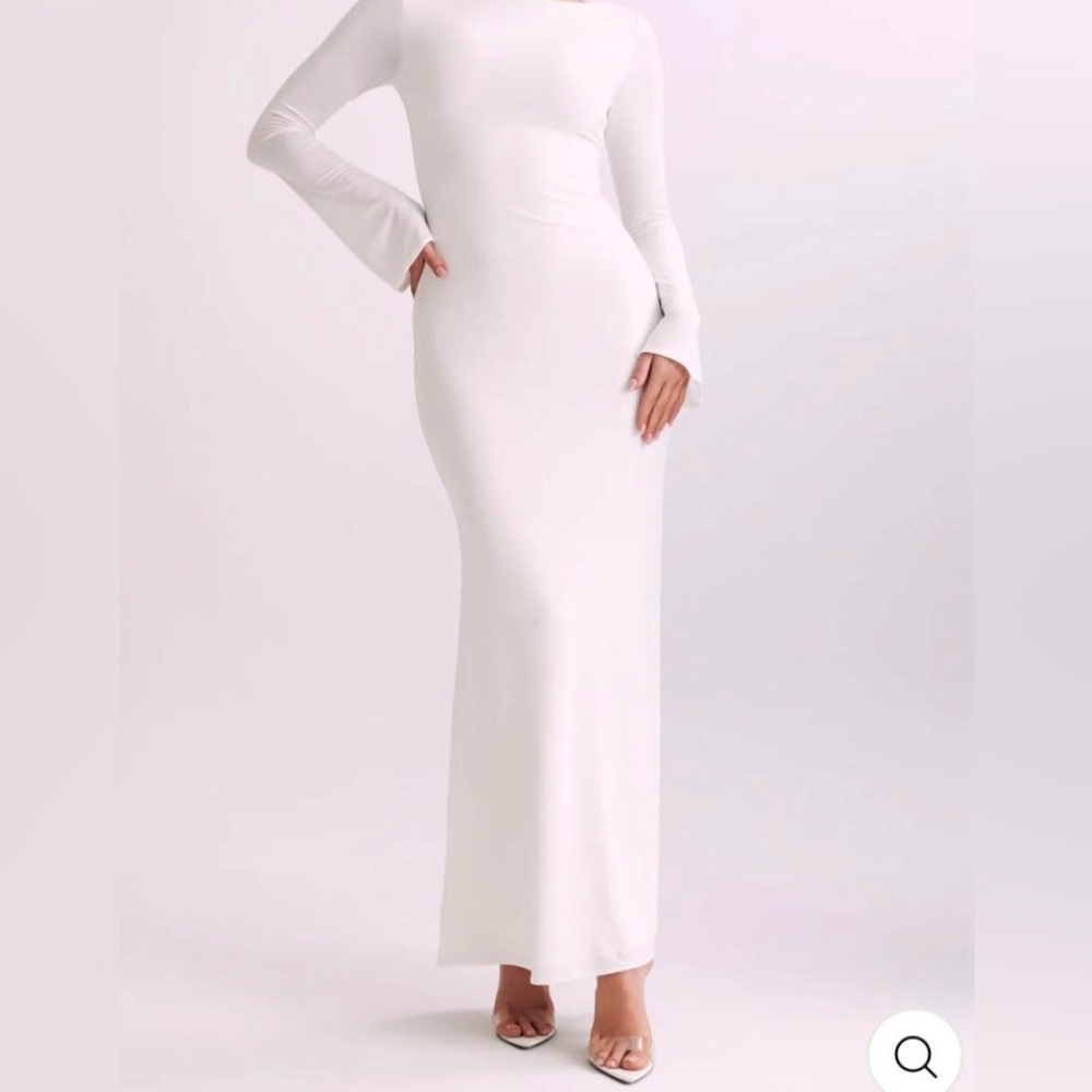 Meshki Tarna Slinky Fishtail Maxi Dress - Ivory